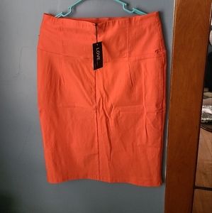 Orange Pencil Skirt